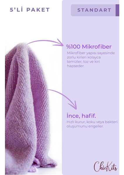 Standart - Mikrofiber Genel Temizlik Bezi 30*30 cm Tüm Yüzeyler Için fiyatları