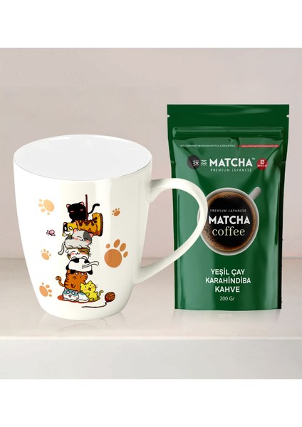 Yaramaz Kediler Kupa Bardak - Matcha Yeşilçay ve Karahindiba Içeren Kahve