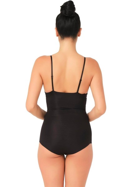 Siyah Mı Emay 2723 Lazer Kesim Göğsü Açık Slip Korse