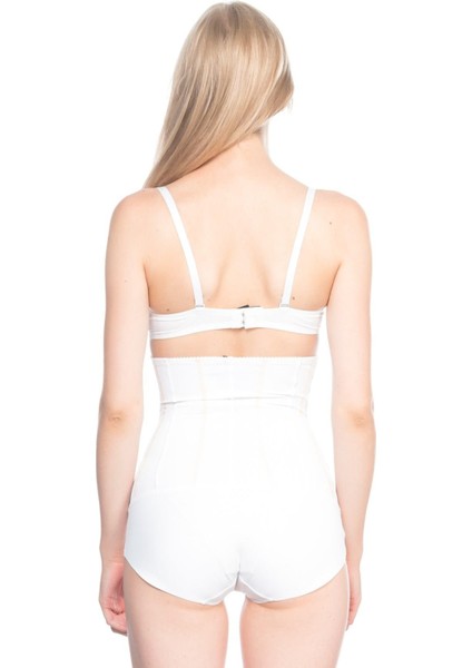 Beyaz Mı Emay 2886 Yüksek Bel Tül Slip Lazer Korse