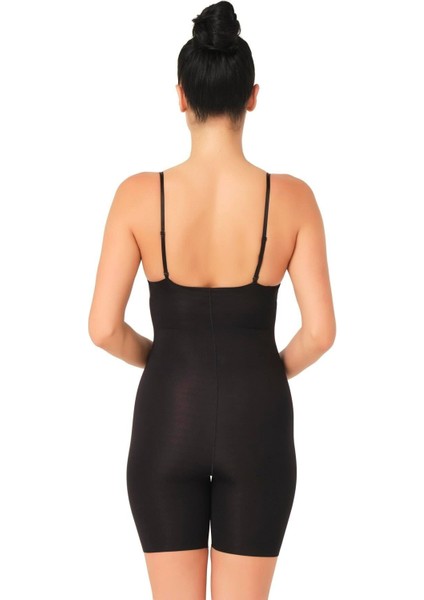 Siyah Mı Emay 2758 Lazer Kesim Göğsü Açık Boxer Korse