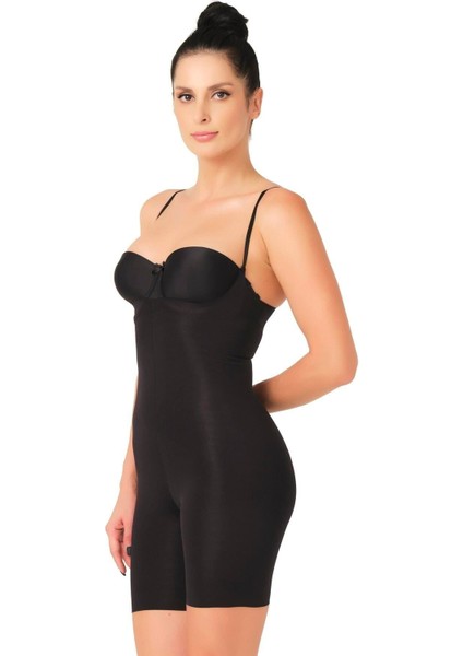 Siyah Mı Emay 2758 Lazer Kesim Göğsü Açık Boxer Korse