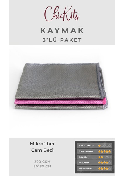 Kaymak - Mikrofiber Cam Bezi 30*30 cm