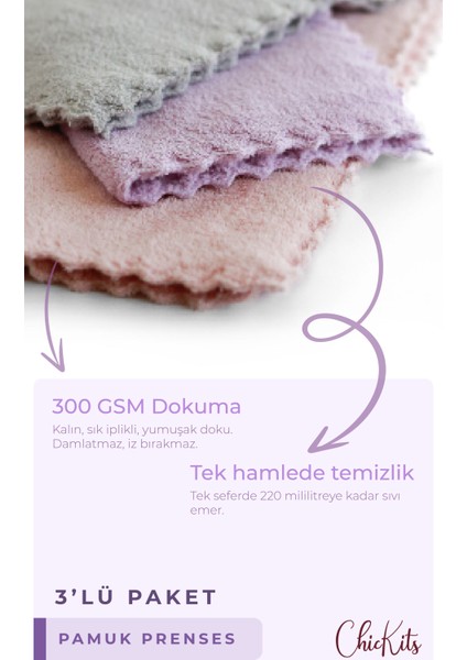 Pamuk Prenses - Ultra Emici Mikrofiber Bez 30X30 Cm