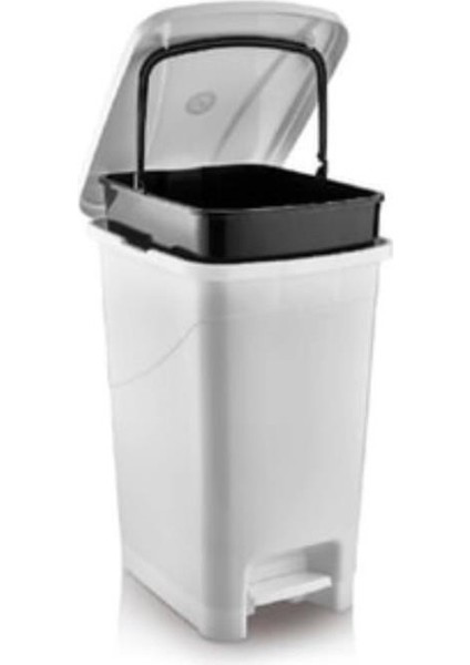 SRL-3029 Slim Pedallı Plastik Çöp Kovası Iç Kovalı 25 Lt