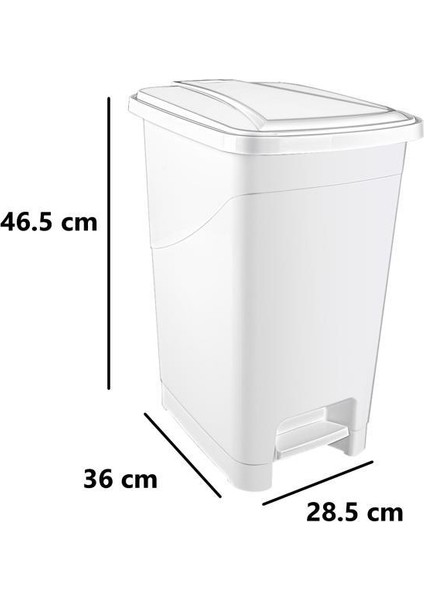 SRL-3029 Slim Pedallı Plastik Çöp Kovası Iç Kovalı 25 Lt