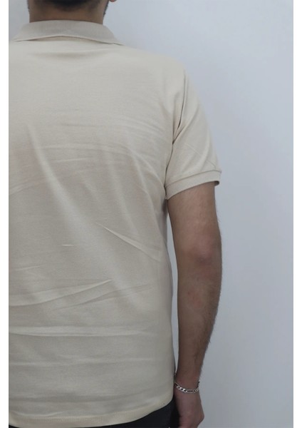 Fistan Store Erkek Bej Düz Klasik Kesim Rahat Kalıp Tek Cepli Polo Yaka Tişört fırsatları