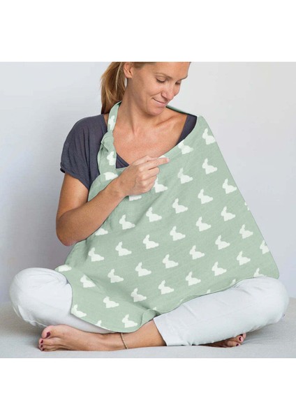 %100 Pamuk Müslin Bebek Emzirme Önlüğü - Mono Lapin Matcha Green fiyatları