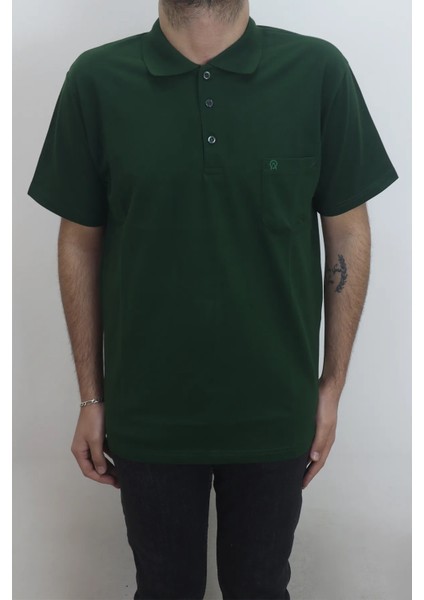 Fistan Store Erkek Düz Klasik Kesim Rahat Kalıp Tek Cepli Polo Yaka Tişört