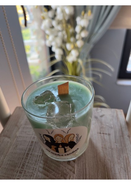 Matcha Latte Ahşap Fitil Soya Mum