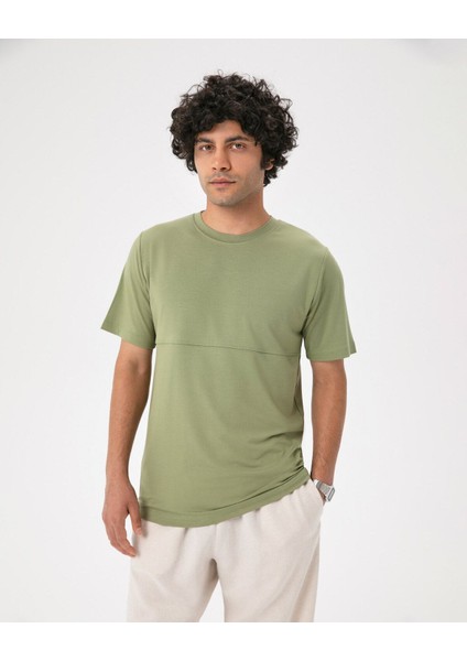 Yeşil Ecovero™ Erkek Viskoz Kısa Kollu T-Shirt