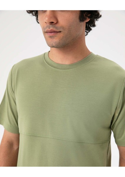 Yeşil Ecovero™ Erkek Viskoz Kısa Kollu T-Shirt