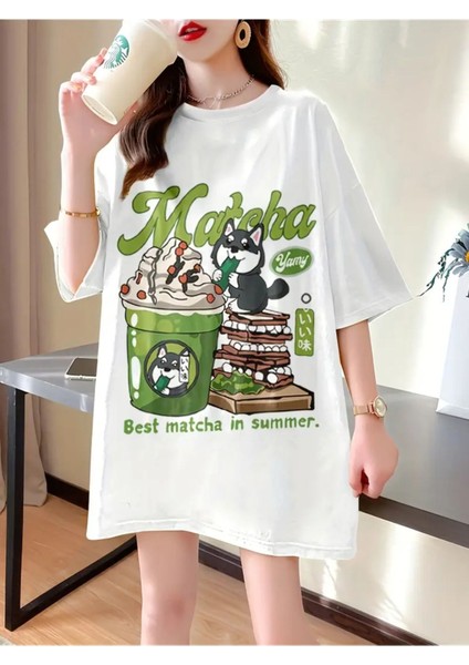Matcha Çizgi Filmi- Speed Baskılı Unisex T-Shirt.