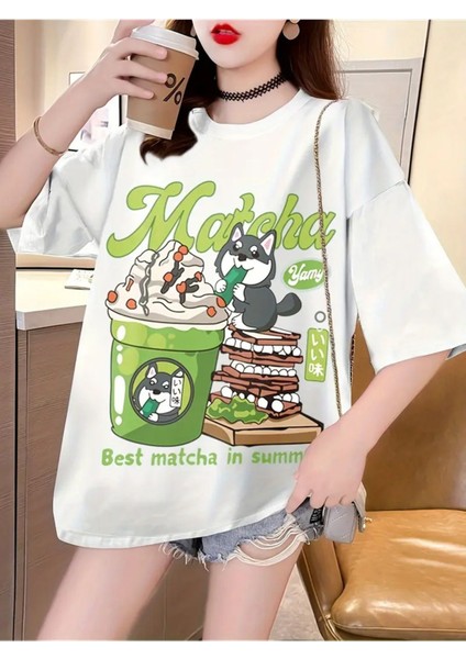 Matcha Çizgi Filmi- Speed Baskılı Unisex T-Shirt.