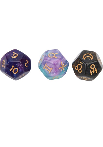 3 Adet Reçine Kehanet Zarı Parti Toplantı Eğlence 12 Yüzlü Tarot Astroloji Zarı1# (Yurt Dışından)