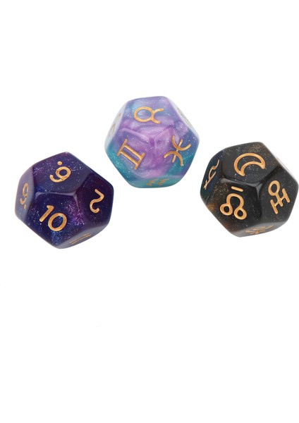 3 Adet Reçine Kehanet Zarı Parti Toplantı Eğlence 12 Yüzlü Tarot Astroloji Zarı1# (Yurt Dışından)