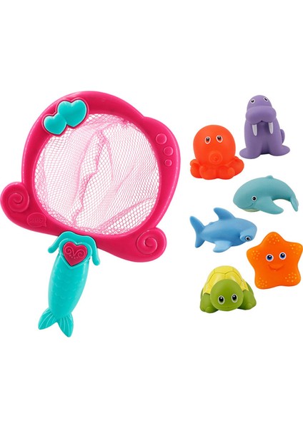 Parlak Renkli Bebek Banyo Oyuncağı Bb Gıcırtılı Bebek Çocuk Komik Hayvan Şekilli Küvet Oyuncağı Ev Banyosu Için Kırmızı Balık Ağı 6 Hayvanlı (Yurt Dışından) fırsatları
