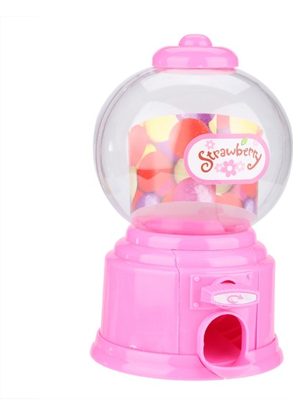 Taşınabilir Çocuk Şekerleme Makinesi Plastik Mini Sakız Dağıtıcısı Çocuklar Anaokulu Hediyesi (Pembe) (Yurt Dışından)