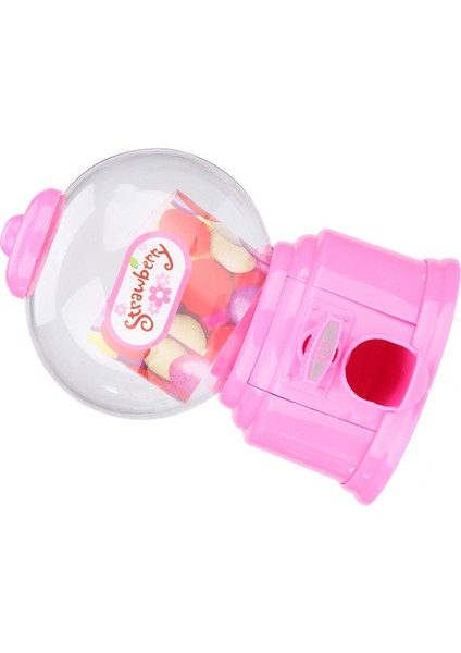 Taşınabilir Çocuk Şekerleme Makinesi Plastik Mini Sakız Dağıtıcısı Çocuklar Anaokulu Hediyesi (Pembe) (Yurt Dışından)