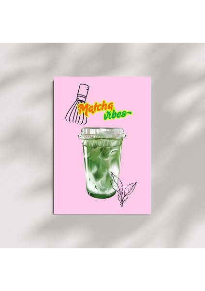 3'lü Poster Seti, Estetik Duvar Posteri, Çerçevesiz Poster Matcha Vibes Pink