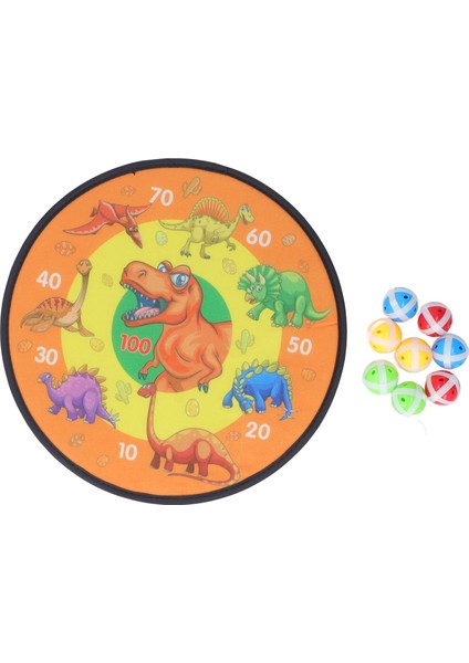 Çift Taraflı Çubuk Dart Tahtası 8 Toplu Dinozor Desenli Atma Oyuncağı Ebeveyn Çocuk Etkileşimi Çubuk Top Dart Tahtası (Yurt Dışından)