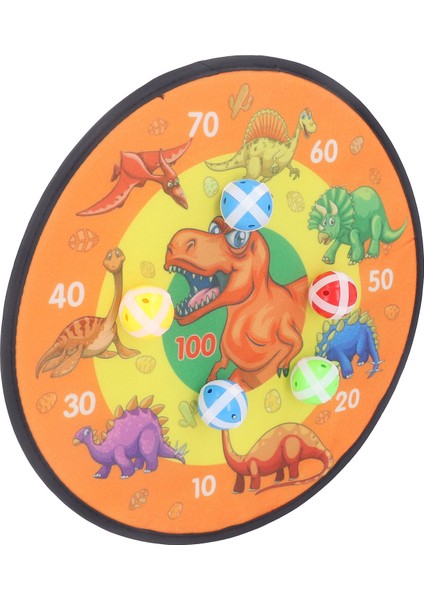 Çift Taraflı Çubuk Dart Tahtası 8 Toplu Dinozor Desenli Atma Oyuncağı Ebeveyn Çocuk Etkileşimi Çubuk Top Dart Tahtası (Yurt Dışından)
