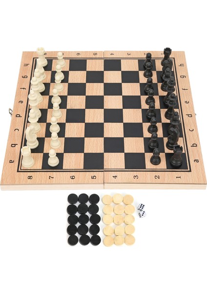 3'ü 1 Arada Ahşap Satranç Dama Tavla Katlanabilir Taşınabilir Etkileşimli Satranç Tahtası Oyuncağı M 29 x 29 cm / 11,4 x 11,4 Inç (Yurt Dışından) fiyatları