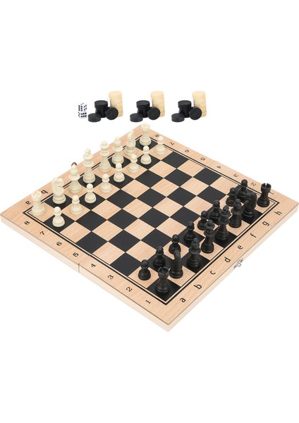 3'ü 1 Arada Ahşap Satranç Dama Tavla Katlanabilir Taşınabilir Etkileşimli Satranç Tahtası Oyuncağı M 29 x 29 cm / 11,4 x 11,4 Inç (Yurt Dışından) indirimleri
