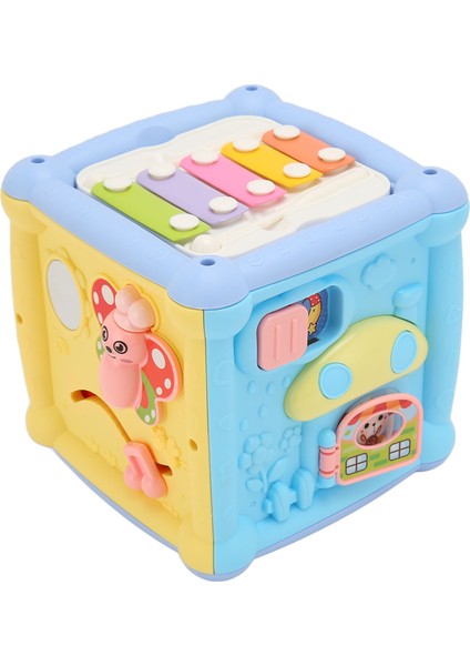 Bebek Müzik Kutusu 6 Taraflı El Davulu Müzik Kutusu Çok Işlevli Blok Müzik Eğitici Oyuncak Yürümeye Başlayan Çocuklar Için Bebekler (Yurt Dışından)