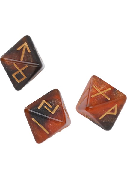 3 Adet Rün Zarı 8 Taraflı Yıldız Gökyüzü Mistik Canlı Renkler Astroloji Öğrenme Tahmini Çok Yüzlü Zar Seti Yetişkinler Için Siyah Altın (Yurt Dışından)