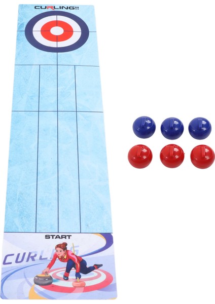 Masaüstü Curling Oyunu Roll Up Etkileşimli Eğitici Rekabetçi Taşınabilir Curling Tahtası Aile Oyunu (Yurt Dışından)