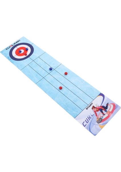Masaüstü Curling Oyunu Roll Up Etkileşimli Eğitici Rekabetçi Taşınabilir Curling Tahtası Aile Oyunu (Yurt Dışından)