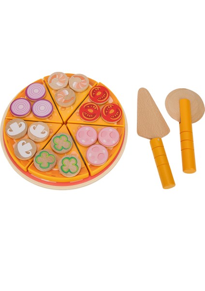Çocuk Ahşap Simülasyon Pizza Kesme Oyuncak Mutfak Sebze Taklit Oyuncağı Eğitici Oyuncakpizza Kesme Oyuncak (Yurt Dışından)