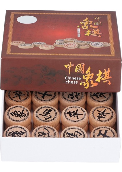 Çin Satranç Takımı Kayın Ağacı Entelektüel Büyüme Xiangqi Masa Oyunu Pu Deri Satranç Tahtası 3cm Çap (Yurt Dışından)