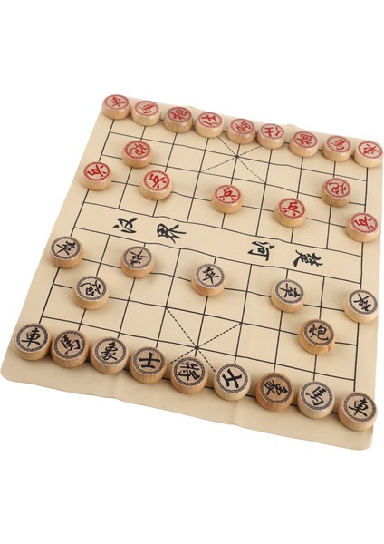 Çin Satranç Takımı Kayın Ağacı Entelektüel Büyüme Xiangqi Masa Oyunu Pu Deri Satranç Tahtası 3cm Çap (Yurt Dışından)