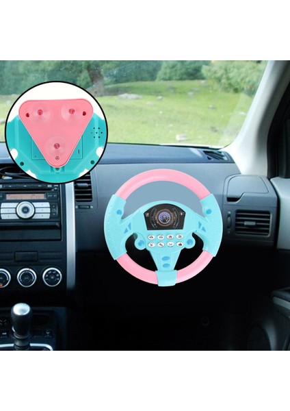 Bebek Eğitici Copilot Direksiyon Simidi Müzik Çocuk Akıllı Oyuncak (Pembe Mavi) (Yurt Dışından)