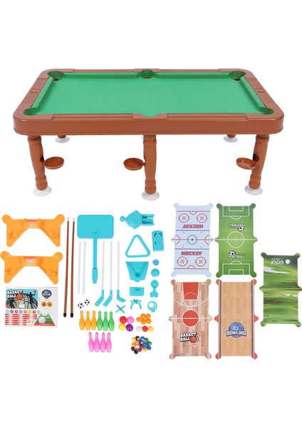 6'sı 1 Arada Kombo Oyun Masası Seti Ebeveyn Çocuk Etkileşimli Futbol Basketbol Bilardo Hokey Bowling Oyunu Çocuklar Için (Yurt Dışından)