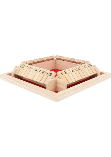 4 Taraflı Kutuyu Kapat Zar Oyunu Ahşap Tahta Masa Zar Oyunları Sayı Matematik Öğrenme Oyuncağı Yetişkinler Çocuklar Kırmızı Flanel (Yurt Dışından)