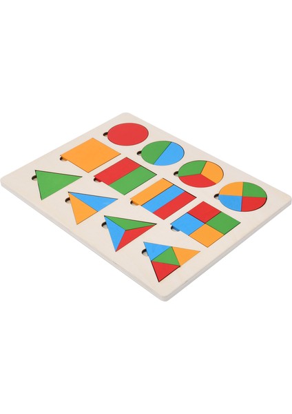 Ahşap Geometrik Şekil Tahtası Okul Öncesi Öğrenme Eğitici Oyun Oyuncakları Çocuklar Için Yürümeye Başlayan Çocuklar3 Tür Kombinasyonu
