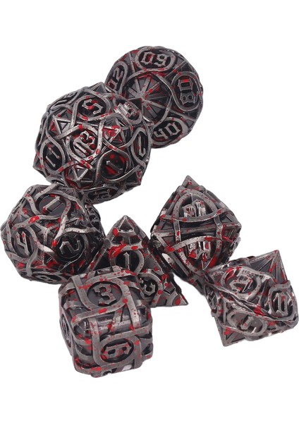 Metal Zar Seti Kan Lekeleri Ağır Hizmet Dengeyi Koru Çinko Alaşımlı Çok Yüzlü Zar Seti Masa Oyunları Için (Yurt Dışından)