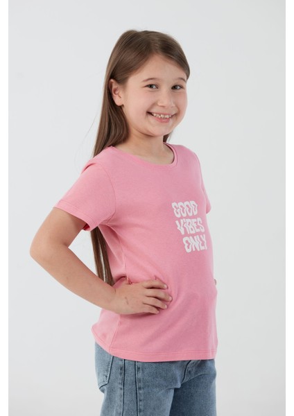 Good Vibes Only Yazı Baskılı Kız Çocuk Tişört fiyatları