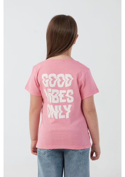 Good Vibes Only Yazı Baskılı Kız Çocuk Tişört modelleri