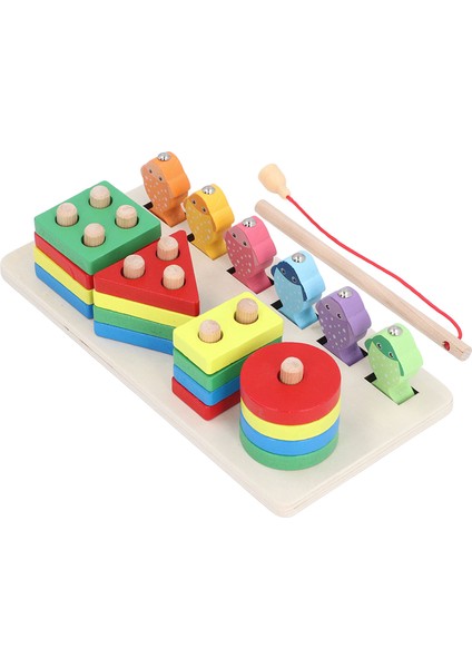 Ahşap Balıkçılık Oyunu Oyuncakları Bulmaca Şekil Tanıma Eşleştirme El Göz Koordinasyonu Çocuklar Için Ahşap Manyetik Balıkçılık Oyunu 11x5x22cm / 4.3x2.0x8.7in