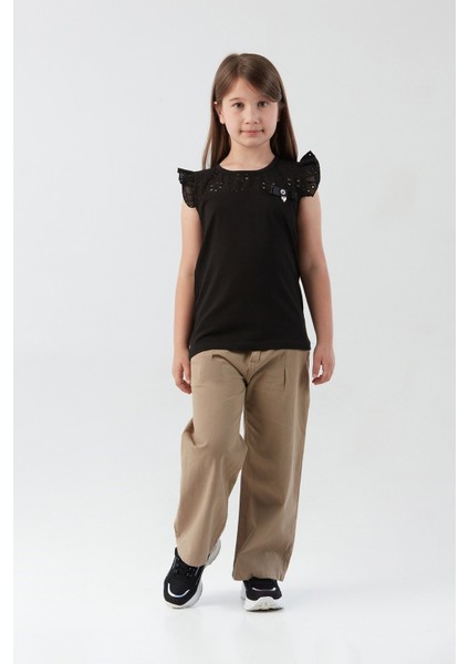 Nakışlı F Harf Armalı Kız Çocuk Bluz modelleri