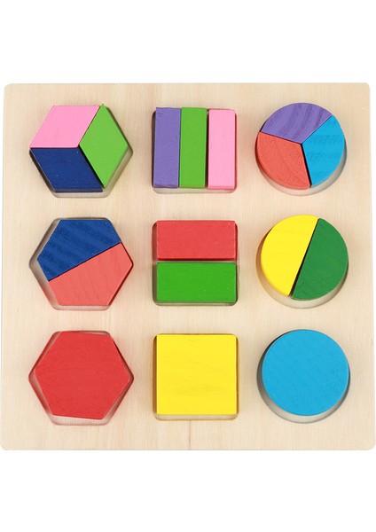 Çocuklar Için Eğitici Ahşap Oyuncak Seti Geometrik Blok Yapı Bulmacası Bebek Erken Öğrenme Aracı (#3) (Yurt Dışından)