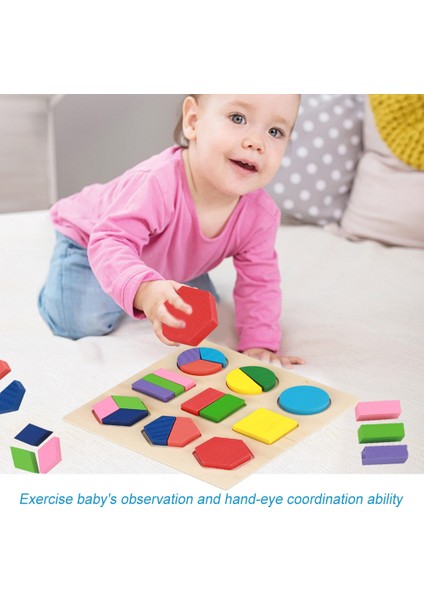 Çocuklar Için Eğitici Ahşap Oyuncak Seti Geometrik Blok Yapı Bulmacası Bebek Erken Öğrenme Aracı (#3) (Yurt Dışından)