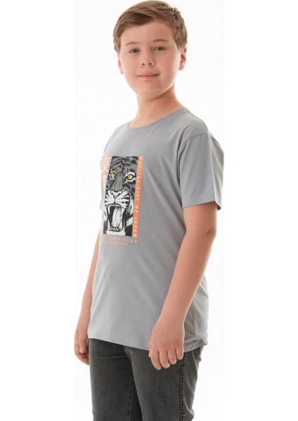 %100 Pamuk Kaplan Baskılı Erkek Çocuk Tişört fiyatları
