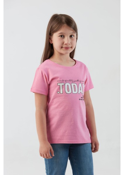 %100 Pamuk Today Baskılı Kız Çocuk Tişört modelleri