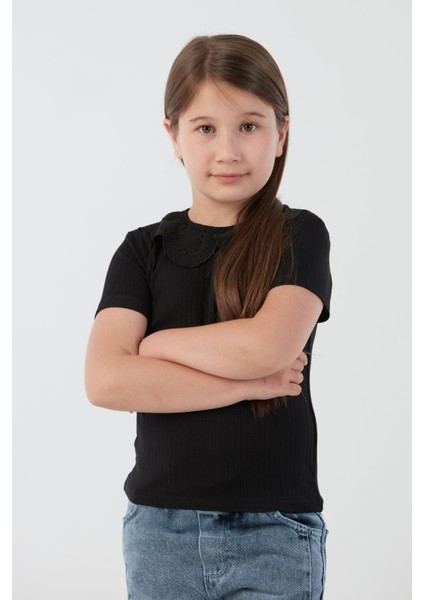 Bebe Yaka Fitilli Kız Çocuk Tişört fırsatları