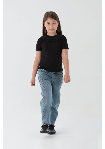 Bebe Yaka Fitilli Kız Çocuk Tişört indirimleri